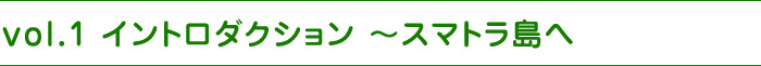 vol.1 イントロダクション ～スマトラ島へ