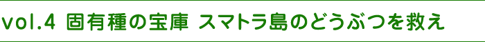 vol.4 固有種の宝庫 スマトラ島のどうぶつを救え