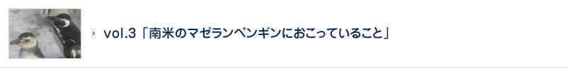 vol.3 「南米のマゼランペンギンにおこっていること」